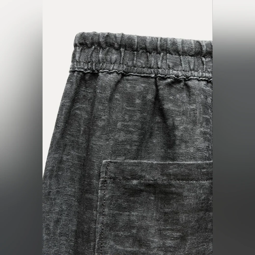 ZARA ZW COLLECTION LINEN BLEND JOGGER PANTS